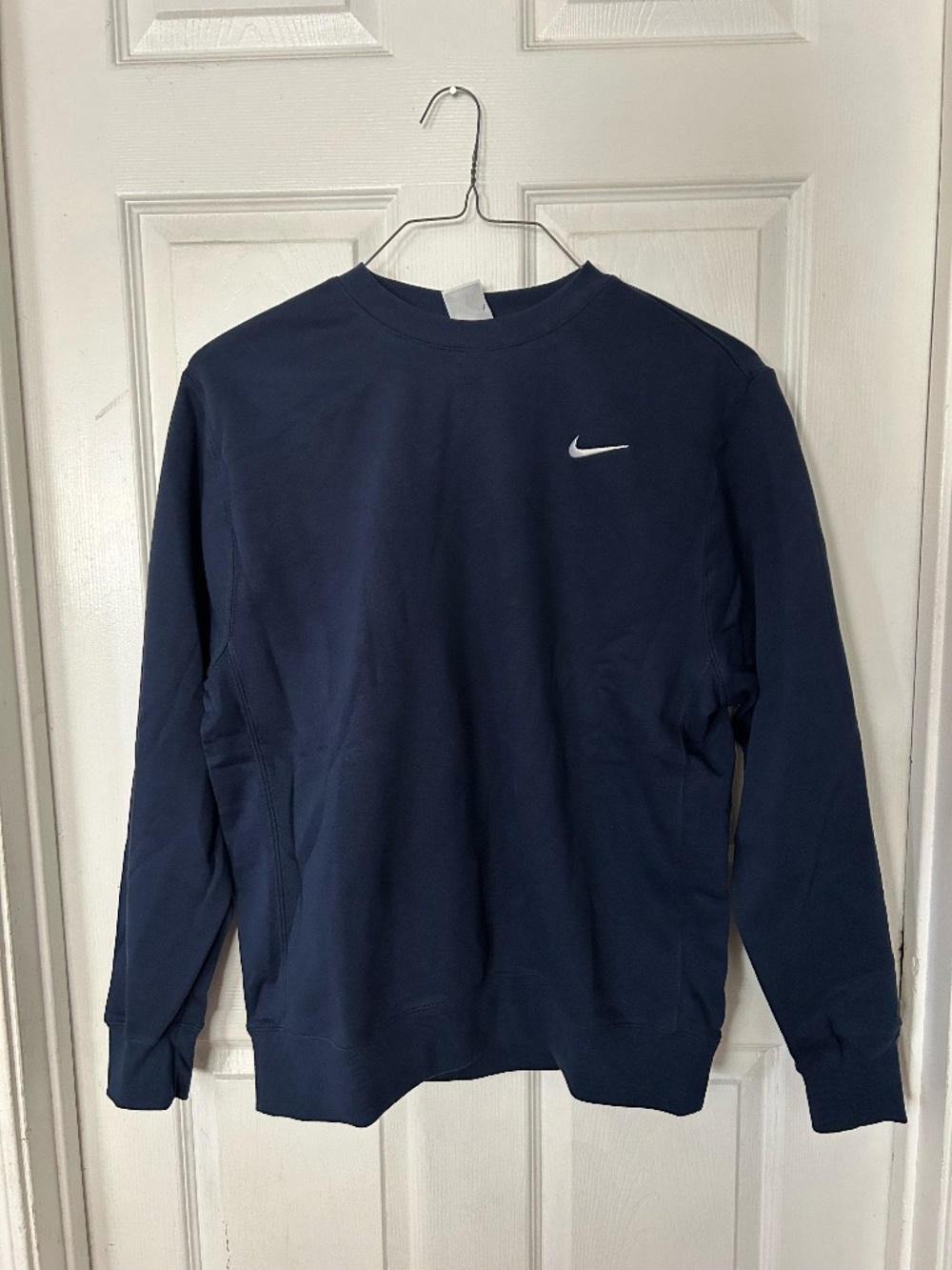 Nike NWT Solo Swoosh Heavyweight Fleece Crewneck Sweatshirt Navy Mens Large CJ16